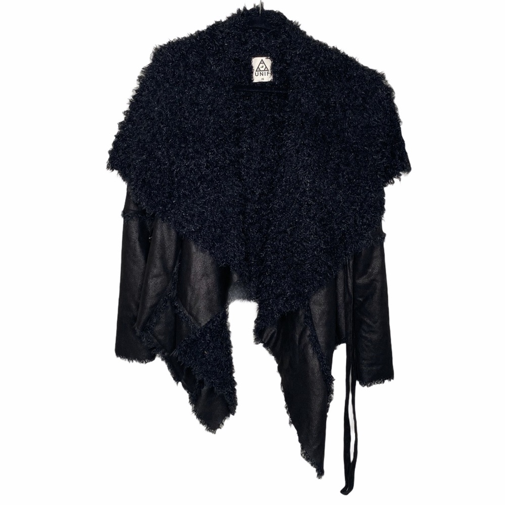 VHTF: UNIF ☻︎ Blogger Fave Chelsea Vegan Shearling Draped Asymmetrical Jacket ☻︎ - Picture 16 of 17